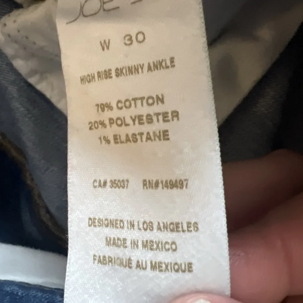 Joes Jeans Womens 30 Blue Skinny Ankle‎ Faded Frayed Denim Medium Wash